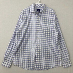 Johnnie-O Prep-formance Nylon Polyester Stretch Plaid Long Sleeve Button Up XL
